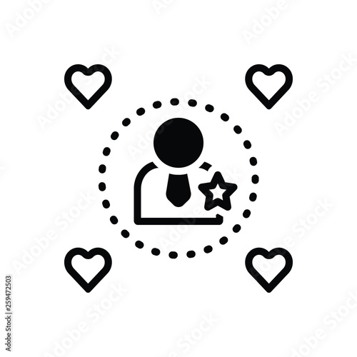 Black solid icon for influencers impressive