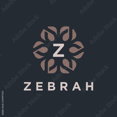 Vector letter Z logo design leaf template. Universal symbol icon vector design. Luxury alphabet leaf logotype
