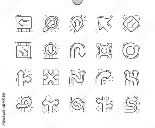 Direction Well-crafted Pixel Perfect Vector Thin Line Icons 30 2x Grid for Web Graphics and Apps. Simple Minimal Pictogram