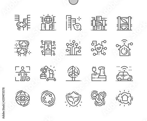 City of the future Well-crafted Pixel Perfect Vector Thin Line Icons 30 2x Grid for Web Graphics and Apps. Simple Minimal Pictogram