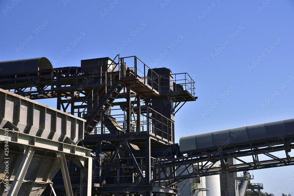 Silhouette of concrete plant; plant constructed of steel Silhouette of concrete plant; plant constructed of steel