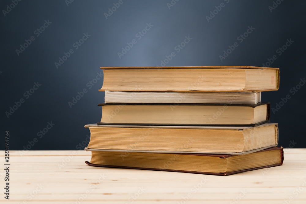 Stack of books on the table Stack of books on the table