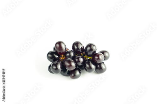 Red Grape vine isolated on white background and clipping path.