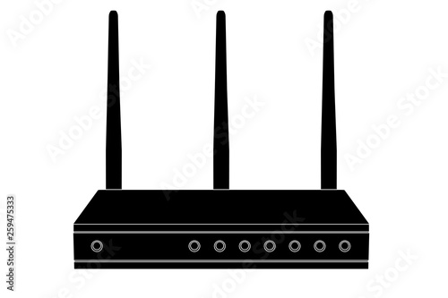 Wifi router. Black flat icon