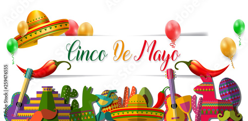 Cinco De Mayo vector design with sombrero.