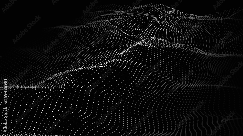 Wave of particles. Futuristic point wave. Vector illustration. Abstract background with a dynamic wave. Wave 3d. Wave of particles. Futuristic point wave. Vector illustration. Abstract background with a dynamic wave. Wave 3d.