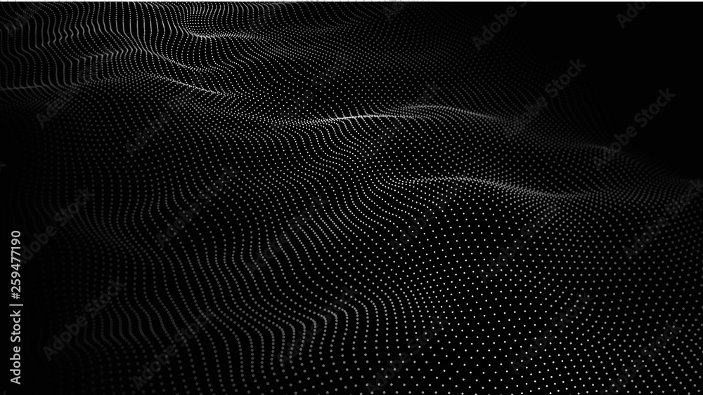 Wave of particles. Futuristic point wave. Vector illustration. Abstract background with a dynamic wave. Wave 3d Wave of particles. Futuristic point wave. Vector illustration. Abstract background with a dynamic wave. Wave 3d