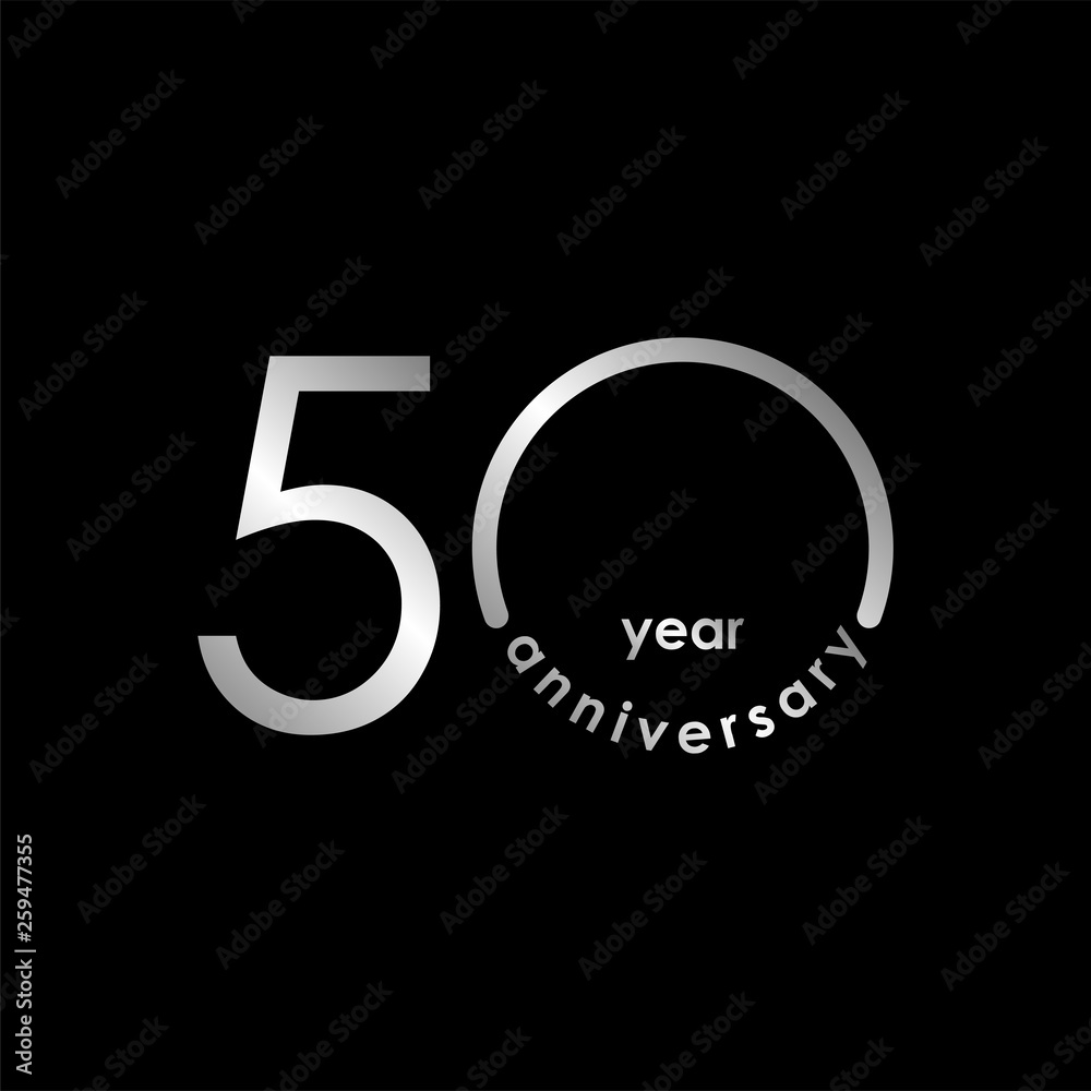 50 Year Anniversary Vector Template Design Illustration