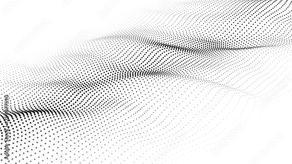 Wave of particles. Futuristic point wave. Vector illustration. Abstract background with a dynamic wave. Wave 3d Wave of particles. Futuristic point wave. Vector illustration. Abstract background with a dynamic wave. Wave 3d