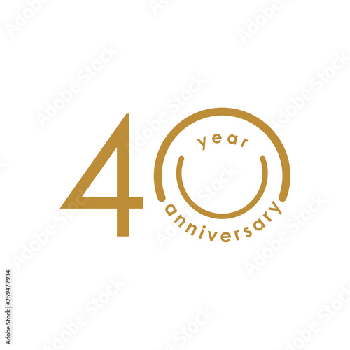40 Year Anniversary Vector Template Design Illustration