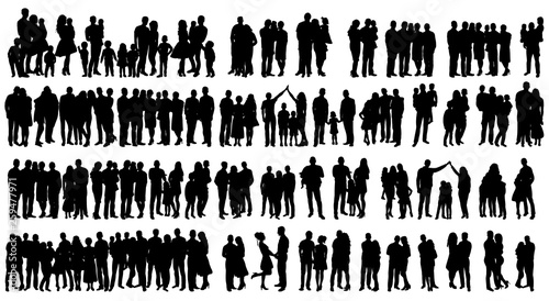 vector isolated silhouette people set © zolotons