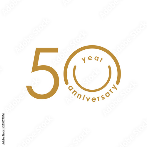 50 Year Anniversary Vector Template Design Illustration