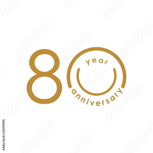 80 Year Anniversary Vector Template Design Illustration