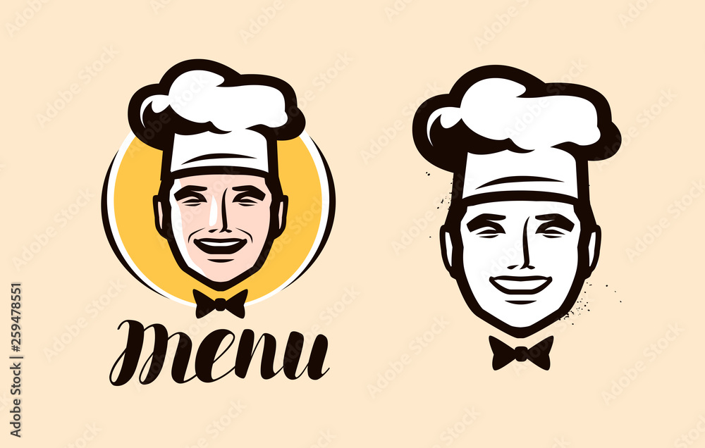 Chef logo. Cuisine, cooking icon or label. Vector illustration Chef logo. Cuisine, cooking icon or label. Vector illustration