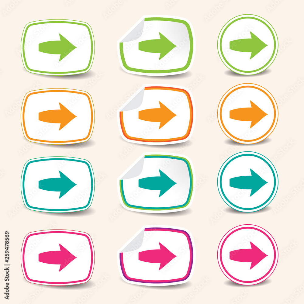 Colorful arrow stickers Colorful arrow stickers