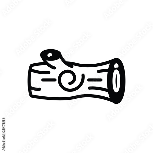 Black solid icon for wood lumber