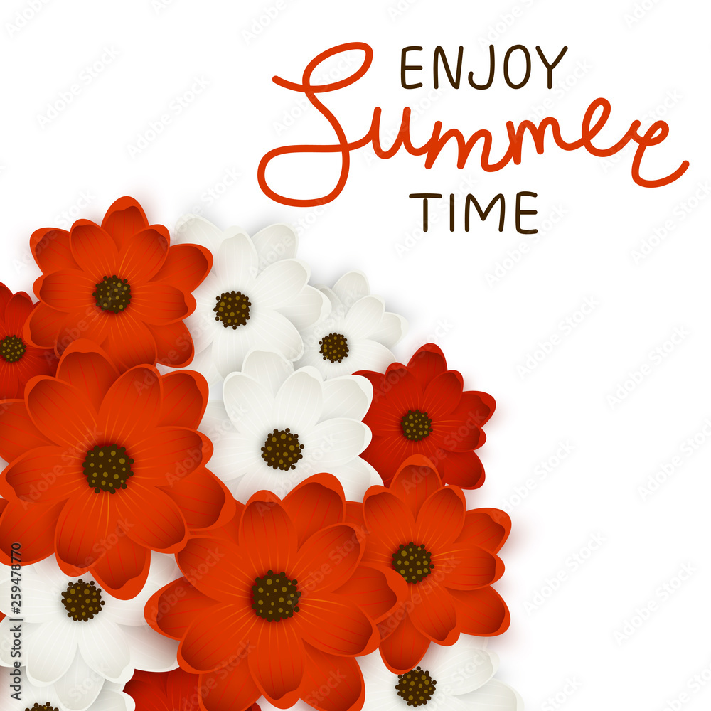 Red and white floral bouquet for Your design Red and white floral bouquet for Your design