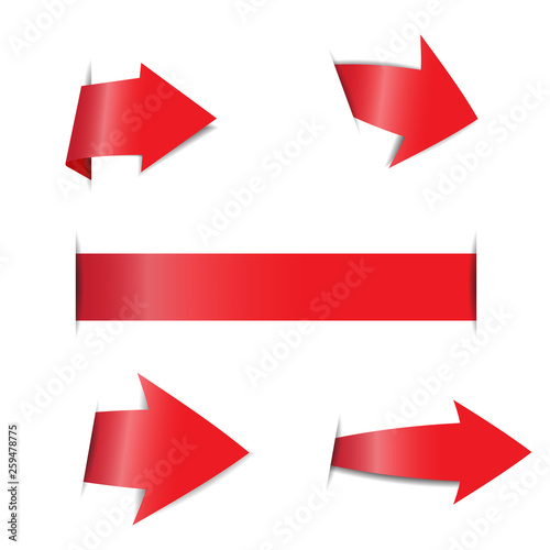 Red arrow stickers on white background
