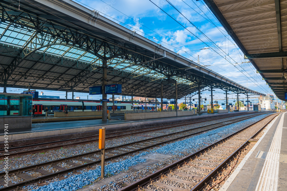 Lausanne Railroad Station in Switzerland.