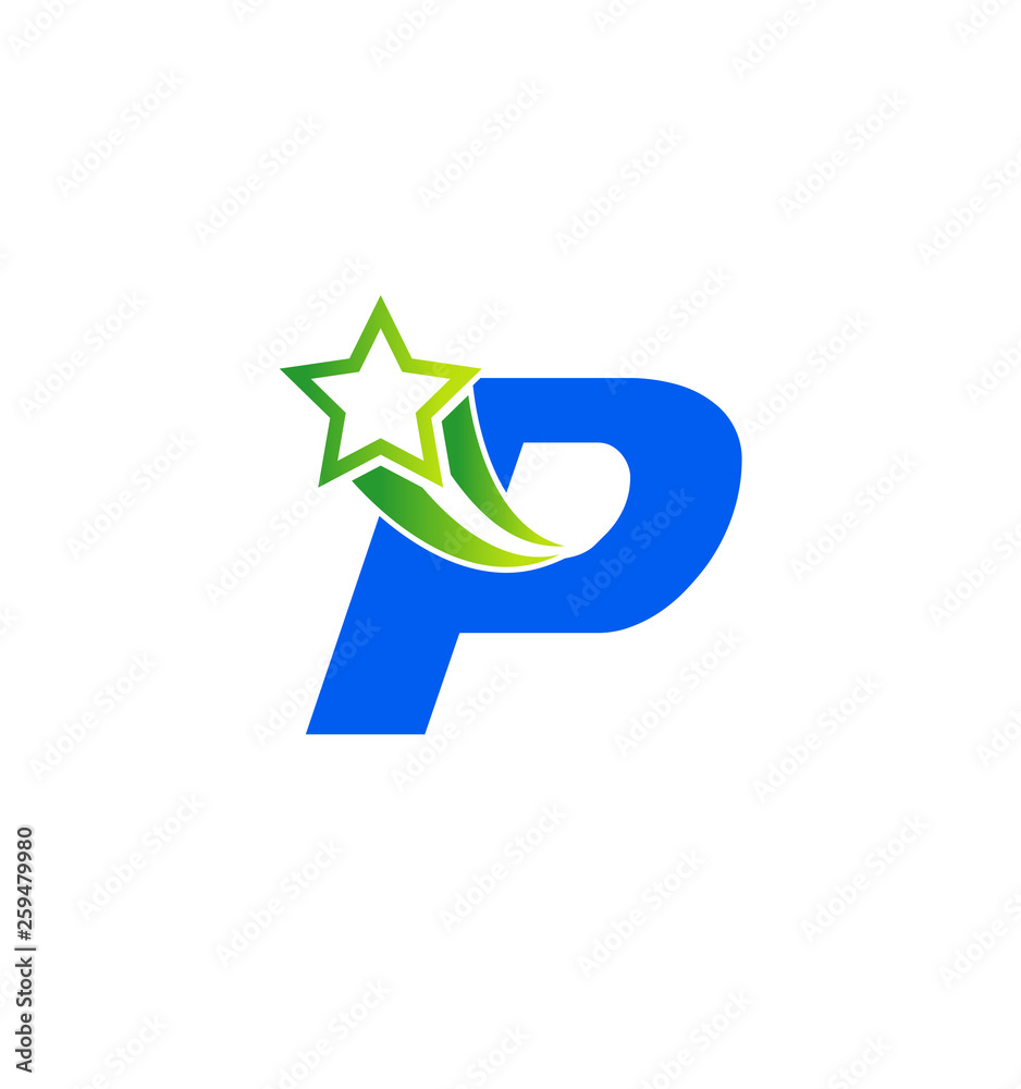 Letter P Star Logo Template Fast Star Motion Letter P Star Logo Template Fast Star Motion