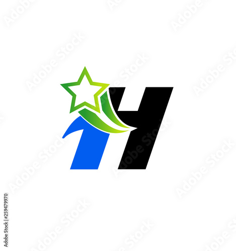 Letter H Star Logo Template Fast Star Motion