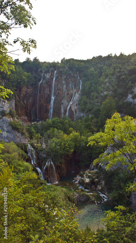 View of the large waterfall, Plitvice Lakes in Croatia, National Park