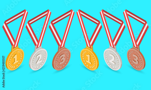 A set of medals for rewarding