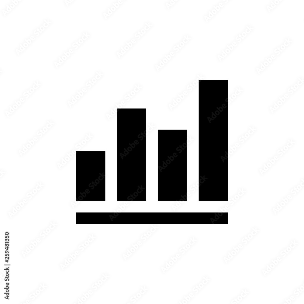 Growing graph Icon. Chart icon. Graph Icon in trendy flat style isolated on white background Growing graph Icon. Chart icon. Graph Icon in trendy flat style isolated on white background