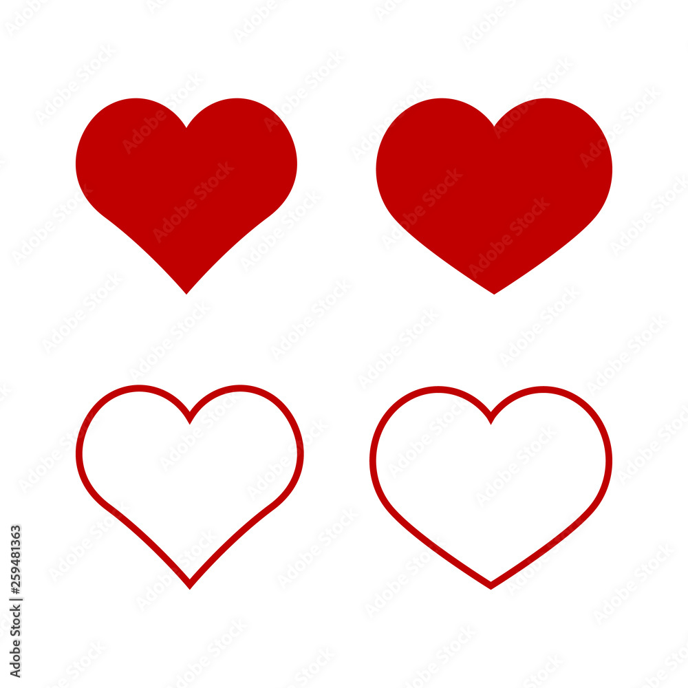 Set heart. Valentine's day vector. Love symbol.