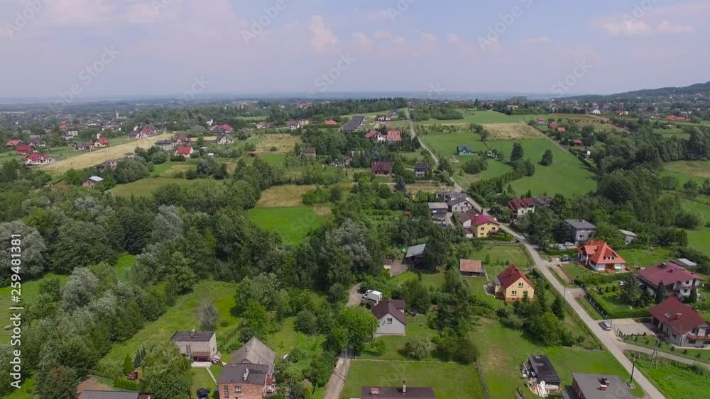 Aerial view of a village in the south of Poland Aerial view of a village in the south of Poland