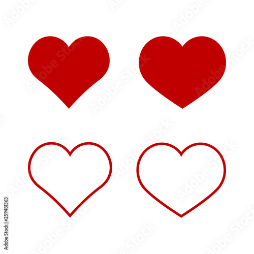 Set heart. Valentine's day vector. Love symbol.