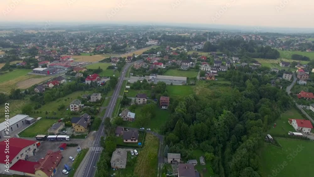 Aerial view of a village in the south of Poland Aerial view of a village in the south of Poland