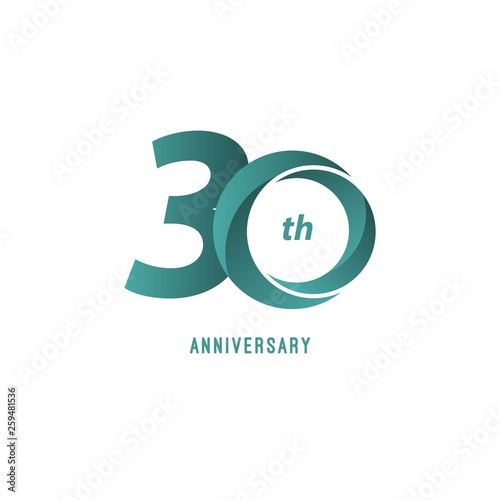 30 Year Anniversary Vector Template Design Illustration