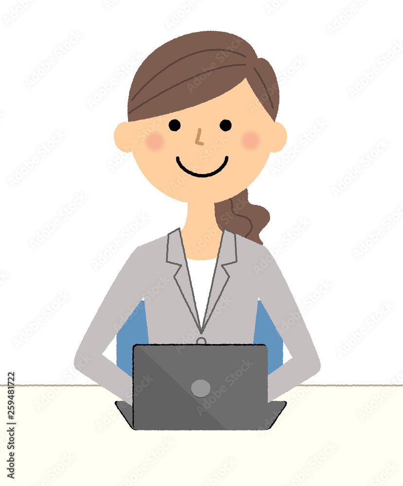 スーツの女性 ノートPC スーツの女性 ノートPC