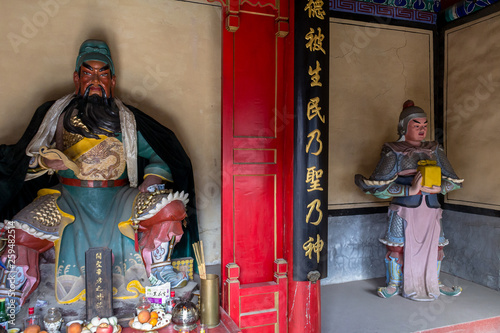 Mar 2014, Chuandixia, Hebei, China: the interior of Guandi temple, the most important religious site this ancient Ming Dynasty village not far from Beijing
