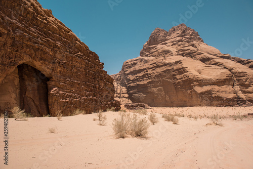 Remote desert in Wadi Rum  Jordan