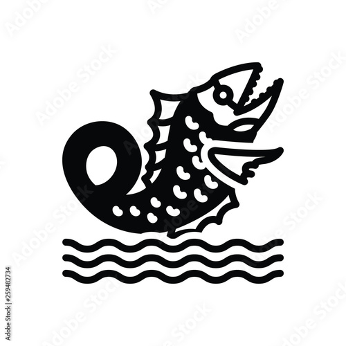 Fotografi Black solid icon for leviathan