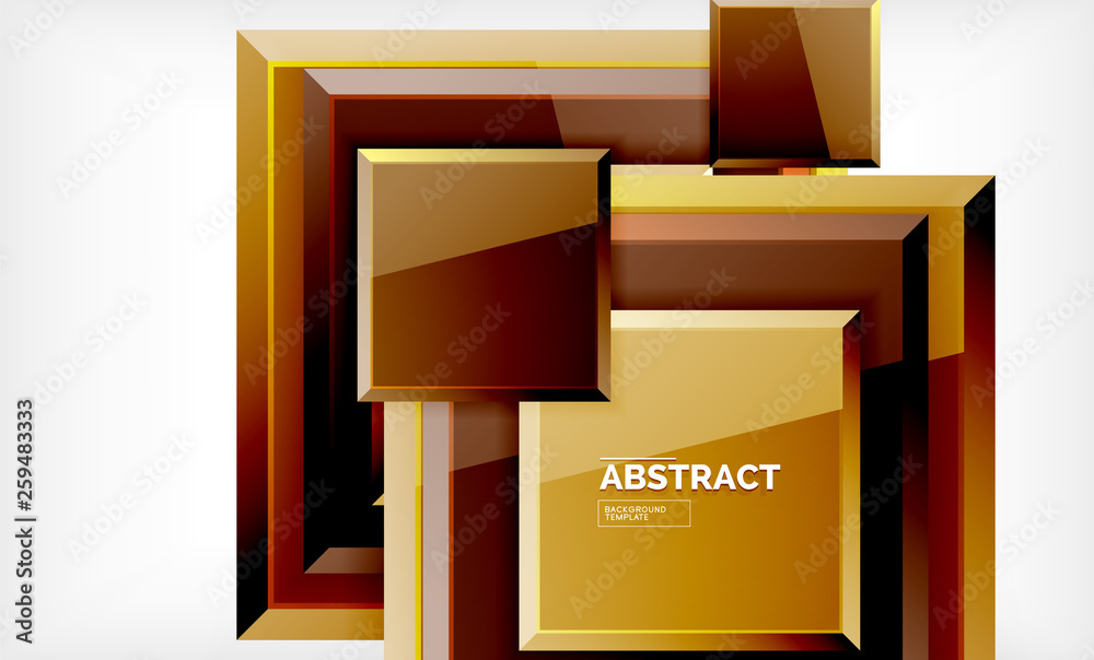 Square abstract background, glossy geometric design
