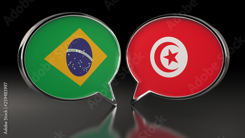 Brazil and Tunisia flags with Speech Bubbles. 3D Illustration Free Download Brazil and Tunisia flags with Speech Bubbles. 3D Illustration - GFXLoad
