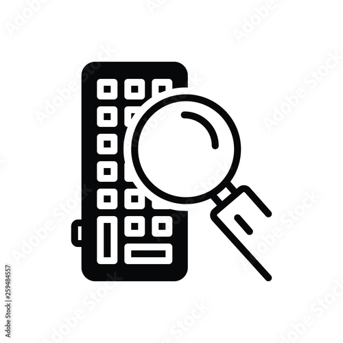 Black solid icon for keylogger 