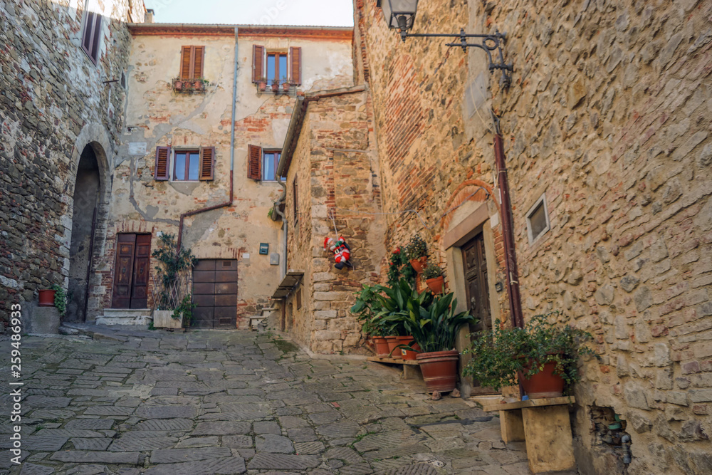 Cozy streets of Tuscany Italy