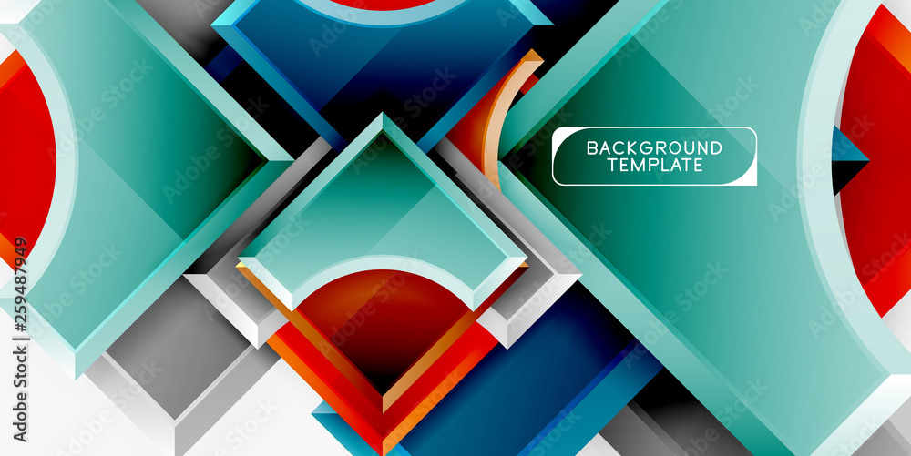 Geometrical 3d shapes background Geometrical 3d shapes background