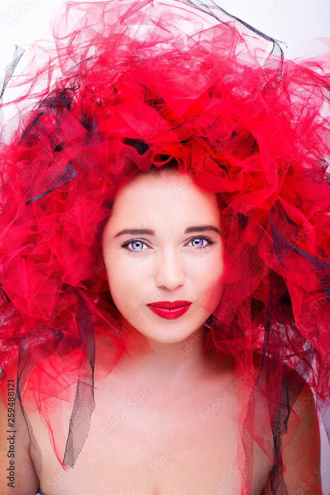 Beautiful young model with red lips. Gorgeous Woman Face. Beautiful young model with red lips. Gorgeous Woman Face.