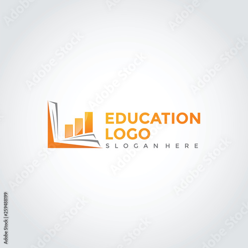 Minimalist education logo design with book icon. Vector Illustrator EPS. 10