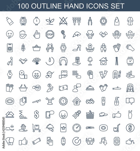 100 hand icons