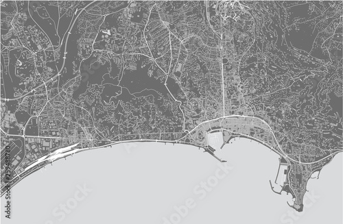 Tela map of the city of Cannes, France