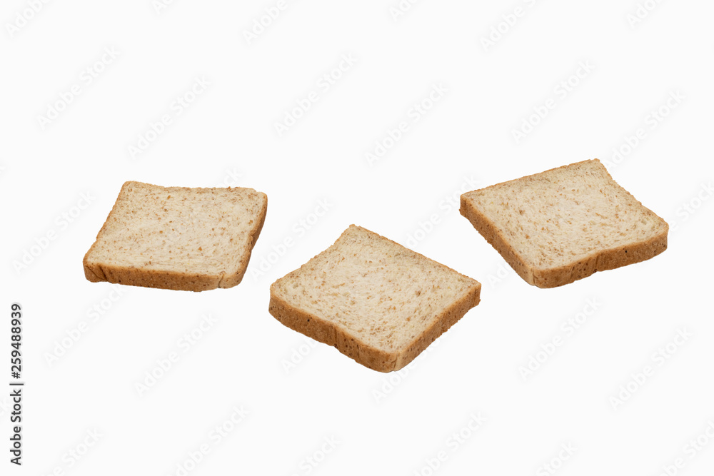 Sliced whole wheat bread isolated on white Sliced whole wheat bread isolated on white