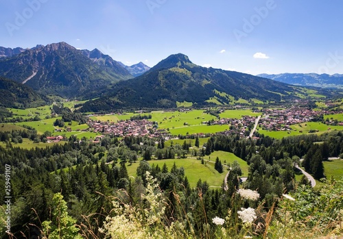 Bad Oberdorf and Bad Hindelang, Imberger Horn, Ostrachtal, Oberallgau, Allgau, Swabia, Bavaria, Germany, Europe photo