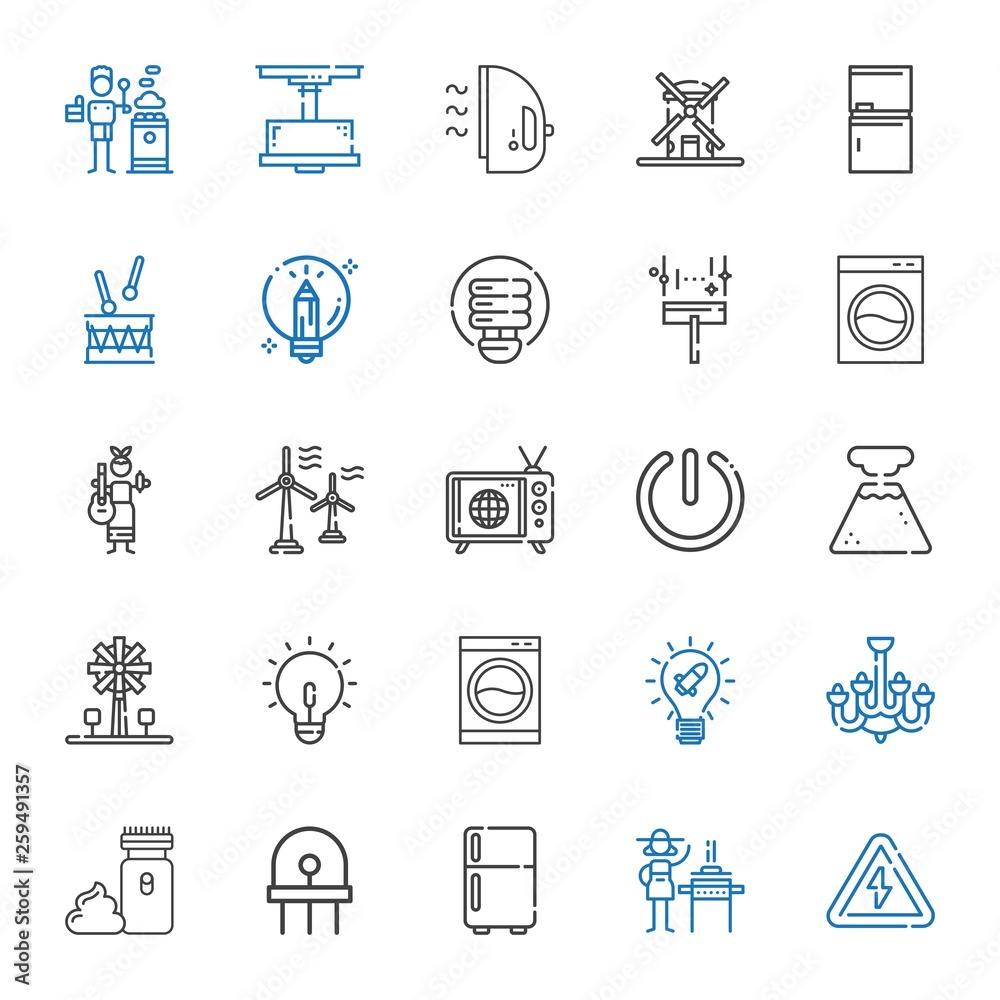 electric icons set electric icons set