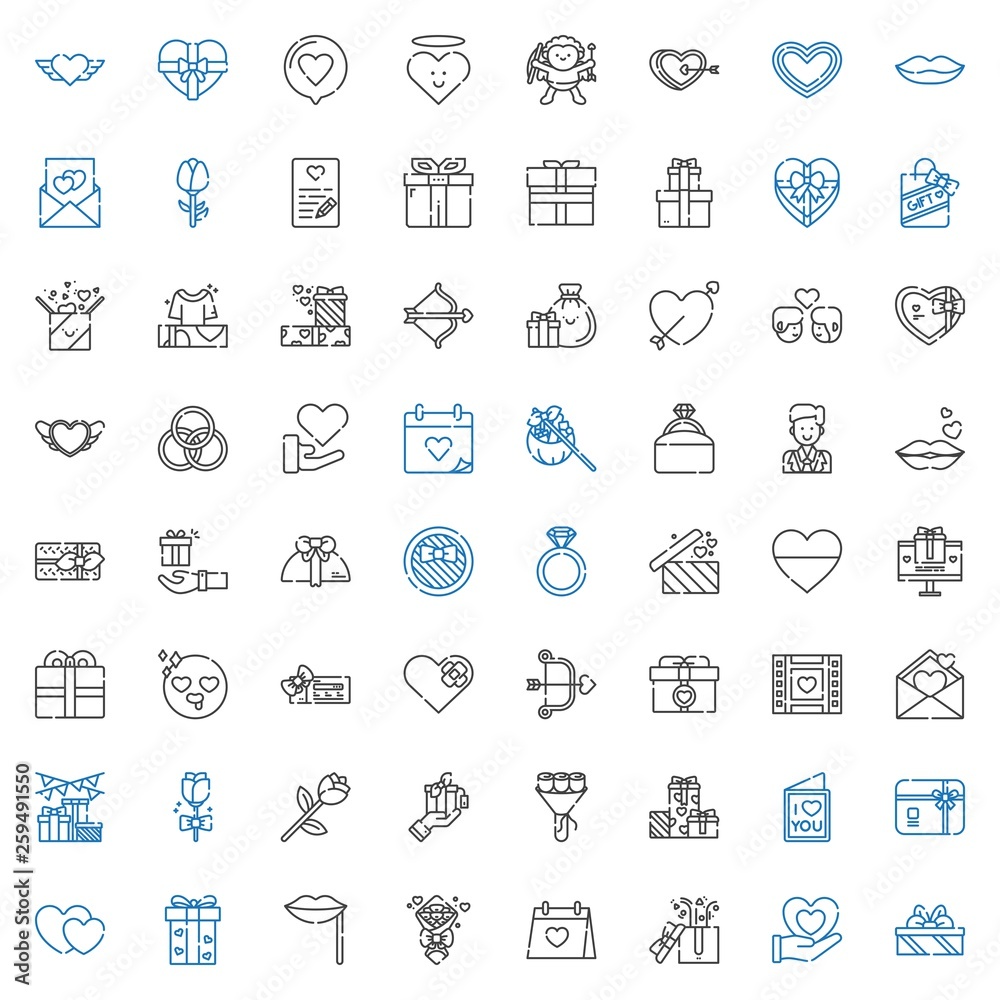 valentine icons set